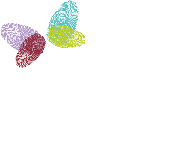The Bancroft School logo; purple, maroon, blue, green, and yellow butterfly with white text reading "The Bancroft School"