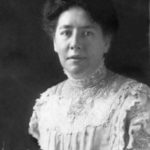 A black and white photo of Margaret Bancroft. She is light-skinned and wearing a white blouse.