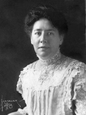 A black and white photo of Margaret Bancroft. She is light-skinned and wearing a white blouse.
