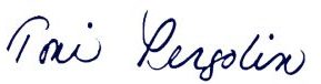 CEO Toni Pergolin Signature