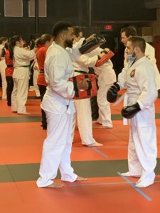 Bancroft NeuroRehab client practicing Taekwondo.