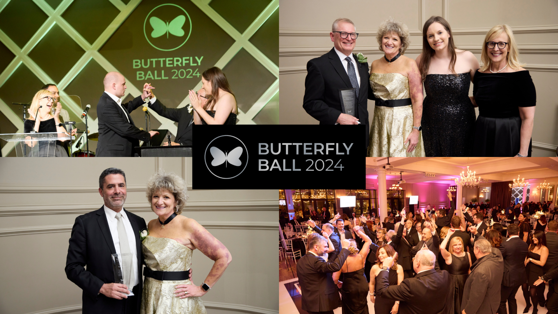 Collage of pictures from the 2024 Butterfly Ball
