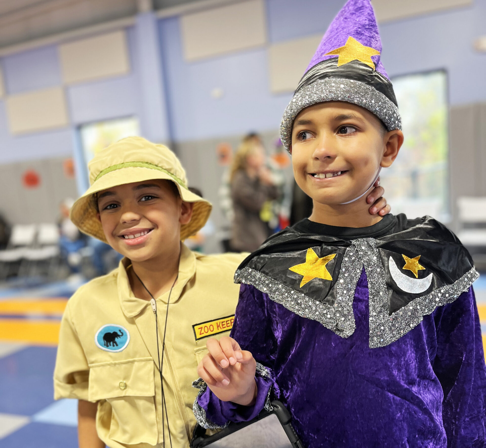 Two Bancroft students in their halloween costumes