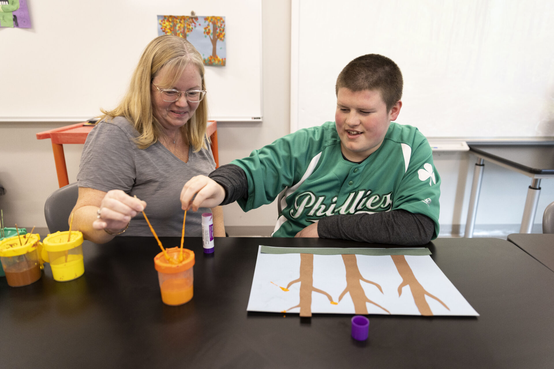 Male individual with female therapist