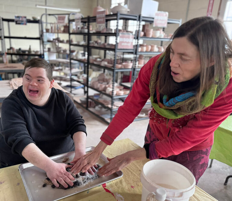 Linda Miller assists an individual at Bancroft