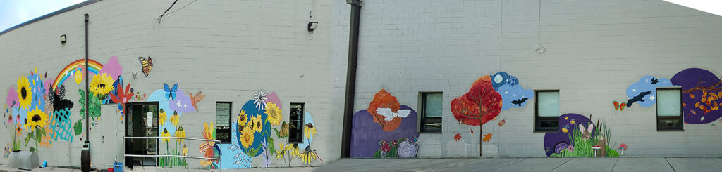 Panoramic View of the full mural at Jacob Schaefer Center