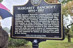 picture of the historical plaque about Margaret Bancroft