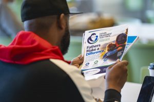 A man at Bancroft's Autism advocacy event