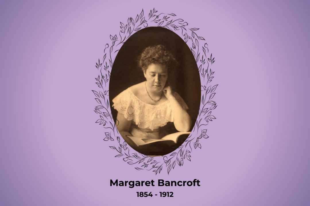 Old photo of Margaret Bancroft in a frame