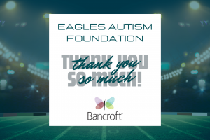 Graphic that says thank you to the Eagles Autism Foundation