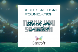 Graphic that says thank you to the Eagles Autism Foundation