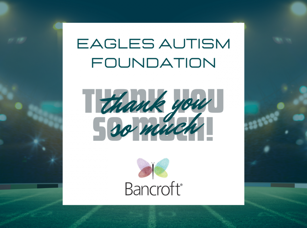 Graphic that says thank you to the Eagles Autism Foundation