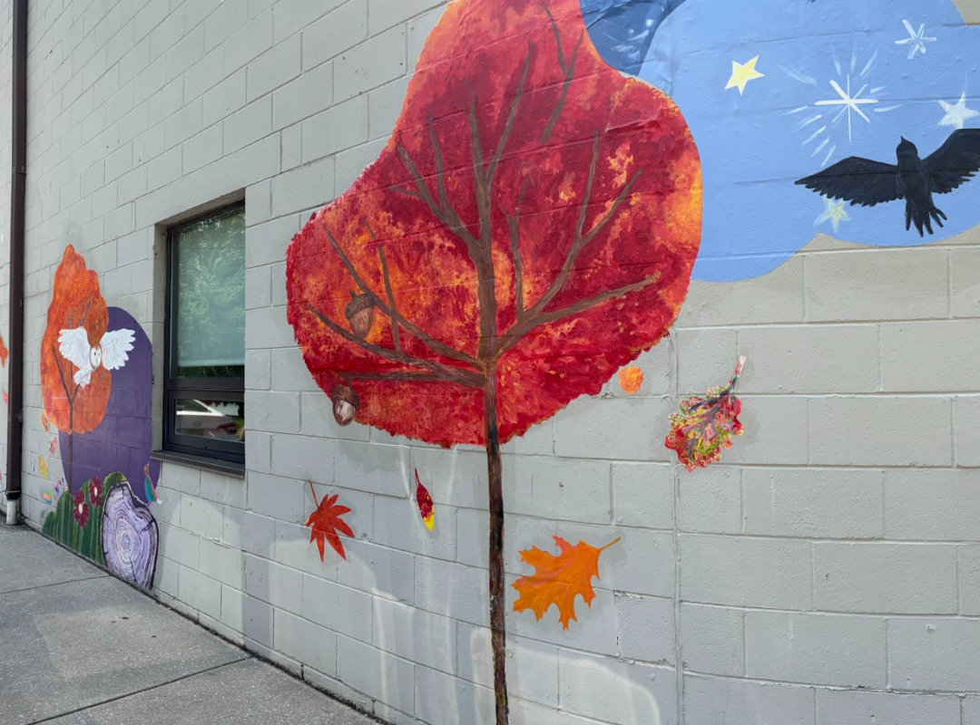 Closeup of Phase 3 installed Mural at Jacob Schaefer Center