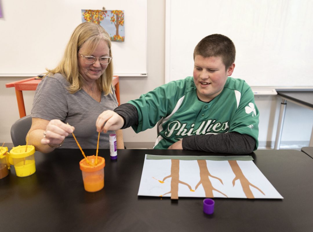 Male individual with female therapist